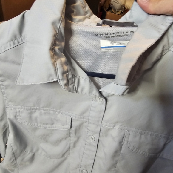 Columbia Omni Shade Men's Long Sleeve Shirt Cool Gray XL - Picture 6 of 6